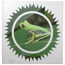 Green Tree Frog Set of Napkins