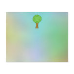 Green Tree. On multicolored background. Flyers