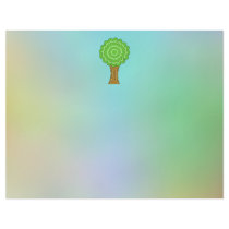 Green Tree. On multicolored background. Custom Flyer