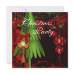 Green Tree Ornaments Red Christmas Party Personalized Announcements