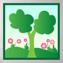 Green tree print