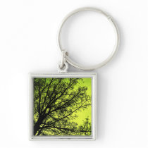 Green Tree Silhouette keychain keychains