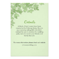 Green Tree Wedding Info Card