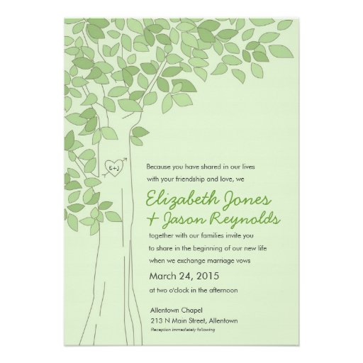 Green Tree Wedding Invitation