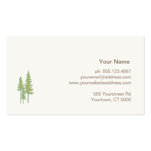 Green Trees Business Card (back side)
