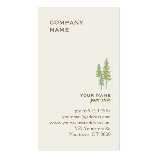 Green Trees Logo Business Card (front side)