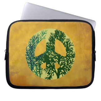 Green Trees Peace Sign Electronics Bag electronicsbag