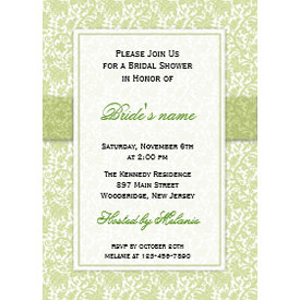 Green : : Trendy Wedding Bridal Shower Invitations invitation