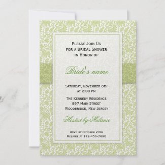 Green : : Trendy Wedding Bridal Shower Invitations invitation