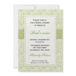 Green : : Trendy Wedding Bridal Shower Invitations invitation