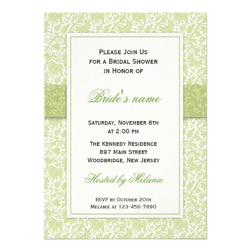 Green : : Trendy Wedding Bridal Shower Invitations