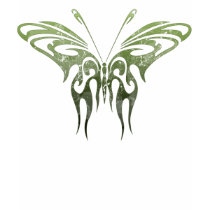 Green Tribal Butterfly Tattoo t-shirts