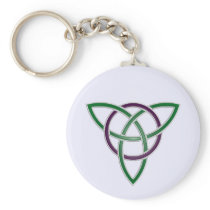 Green Trinity Knot Keychain