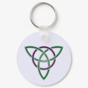 Green Trinity Knot Keychain by FogWeaver Green Trinity Knot Keychain