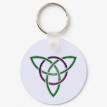 Green Trinity Knot Keychain