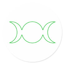 Green Triple Goddess Outline stickers