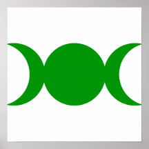 Green Triple Goddess Poster
