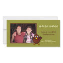 Green turkey gobble Thanksgiving photo greeting photocard