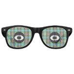 Green Turquoise Organge Plaids Sunglasses