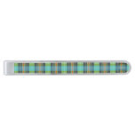 Green Turquoise Organge Plaids Tie Bar