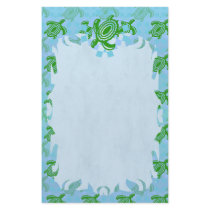 Green Turtle Flame Stationery