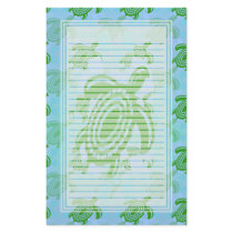 Green Turtle Lined Stationery