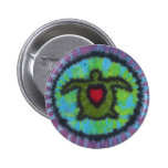 Green Turtle Tie Dye Button Flair