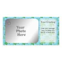 Green Turtles PhotoCard Template Personalized Photo Card