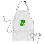 Green U monogram aprons