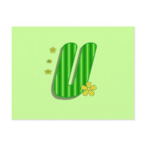 Green U monogram postcards
