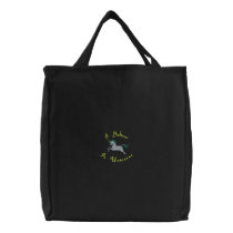 Green Unicorn Tote embroidered bags by Customizables Green Unicorn Tote embroidered bags