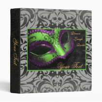 Green Venetian Masquerade Damask Halloween Binder