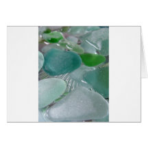 Green Vibrations Green Sea Glass Card