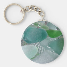 Green Vibrations Green Sea Glass Key Chain