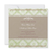 Green victoria damask save the date card invitations by theonedesigns Green victoria damask save the date card invitations