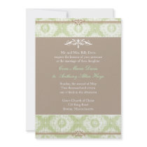Green Victoria Damask Wedding Invitation by theonedesigns Green Victoria Damask Wedding Invitation