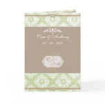 Green Victoria Damask wedding thank you card