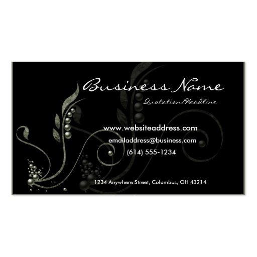 Green Vine Decorative D6 Business Cards (front side)