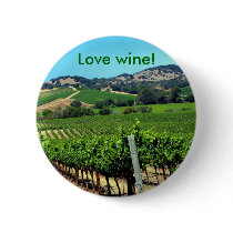 green vineyard photograph pinback button