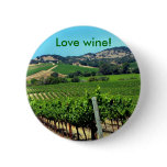 green vineyard photograph pinback button