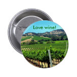 green vineyard photograph pinback button