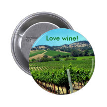 green vineyard photograph pinback button