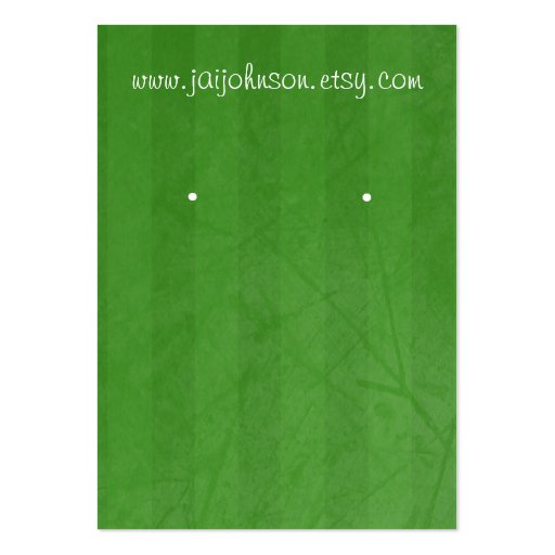 Green Vintage Background Earring Cards Business Card Template (front side)