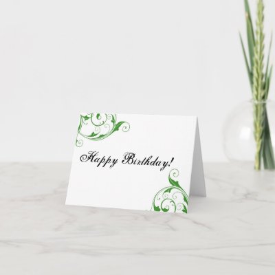 Green Vintage Background Happy Birthday Card by AllyJCat