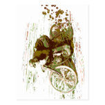 Green Vintage Board Track Motorcycle Post Cards