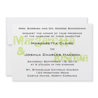 Green Vintage Brick Graffiti Wedding Invitation