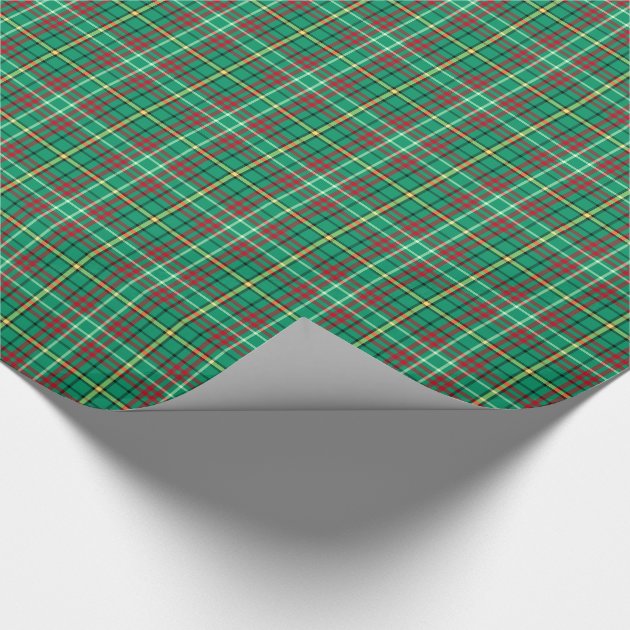 Green Vintage Christmas Plaid Gift Wrap 4/4