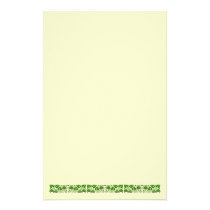 Green Vintage Leaf Border Stationery stationery