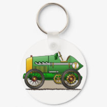 Green Vintage Race Car Key Chains keychains