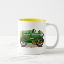 Green Vintage Race Car Mugs mugs